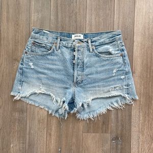 Agolde size 27 Parker distressed denim shorts